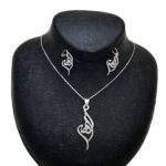 Ensemble de collier et boucles d’oreilles en argent persan modèle Elahe
