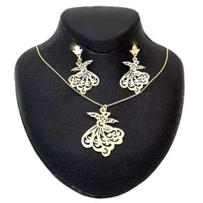 Ensemble de collier et boucles d’oreilles en argent persan modèle Sama