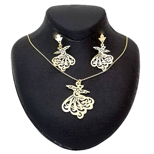 Ensemble de collier et boucles d'oreilles en argent persan modèle Sama