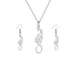 Ensemble de collier et boucles d’oreilles en argent persan modèle Fershteh