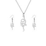 Ensemble de collier et boucles d’oreilles en argent persan modèle Melina