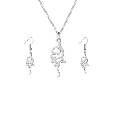 Ensemble de collier et boucles d’oreilles en argent persan modèle Melina