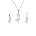 Ensemble de collier et boucles d’oreilles en argent persan modèle Mahsti