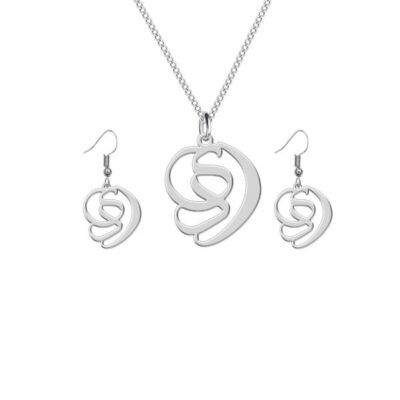 Ensemble de collier et boucles d’oreilles en argent persan modèle Dey Symbole