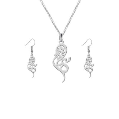 Ensemble de collier et boucles d’oreilles en argent persan – Samaneh