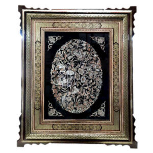 Artisanat encadré en cuivre gravé persan – Jardin – Décoration murale traditionnelle