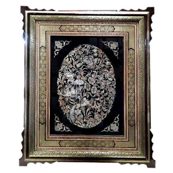 Artisanat encadré en cuivre gravé persan – Jardin – Décoration murale traditionnelle
