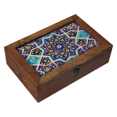 Boîte en Bois pour Cadeaux – Motif Persan Inspiré Slimi