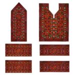 Panneau de robe brodé Balochi fait à la main – Rouge