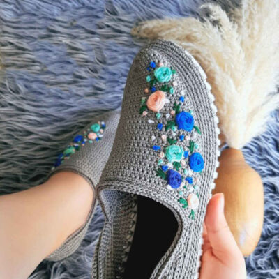 Chaussures Giveh – Chaussures traditionnelles perses respirantes faites à la main Modèle Fleur