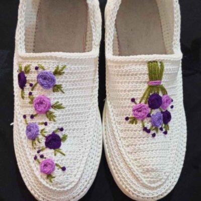 Chaussures Giveh – Chaussures traditionnelles perses respirantes faites à la main Modèle Fleur