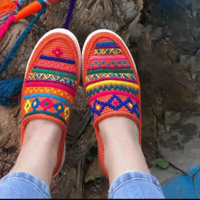 Chaussures Giveh – Chaussures traditionnelles perses respirantes faites à la main Modèle Orange