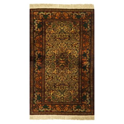 Tapis en Soie Iranienne Noué à la Main Modèle Jangal