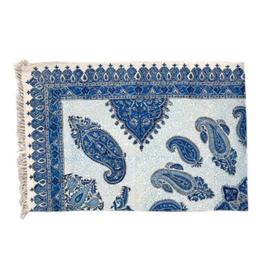 Nappe Persane : Nappe Traditionnelle à Impressions au Bloc Kalamkari d’Ispahan Bote