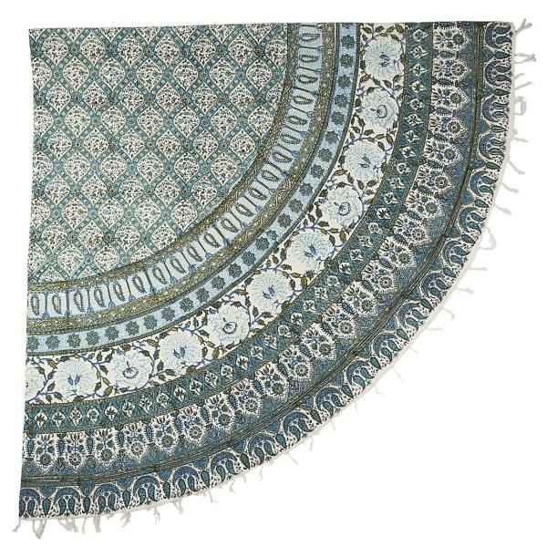 Nappe Persane : Nappe Traditionnelle à Impressions au Bloc Kalamkari d'Ispahan Momtaz