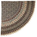 Nappe Persane : Nappe Traditionnelle à Impressions au Bloc Kalamkari d’Ispahan Florale