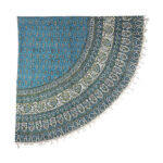 Nappe Persane : Nappe Traditionnelle à Impressions au Bloc Kalamkari d’Ispahan Ronde