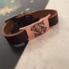 Bracelet artistique en cuir et cuivre - Symbole Esfand