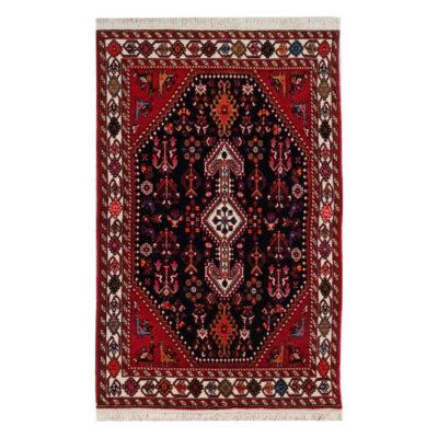Tapis Persan en Laine Noué à la Main à Isfahan avec Design Tribal Toranj