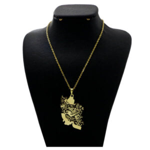 Collier en Laiton Persan Minimaliste Carte de l’Iran