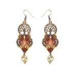 Boucles d’oreilles en macramé, modèle Arbre de Vie