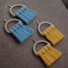 Boucles d'oreilles à pompons en macramé, modèle Cercle
