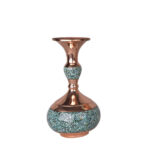 Vase décoratif en cuivre persan incrusté de turquoise fait main Fgh