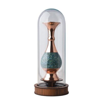 Vase décoratif persan en cuivre incrusté de turquoise fait main Yas
