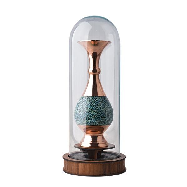 Vase décoratif persan en cuivre incrusté de turquoise fait main Yas