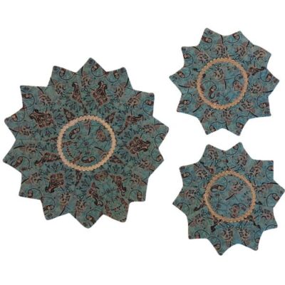 Ensemble de 3 Nappes Persanes Luxueuses Termeh de Yazd Star