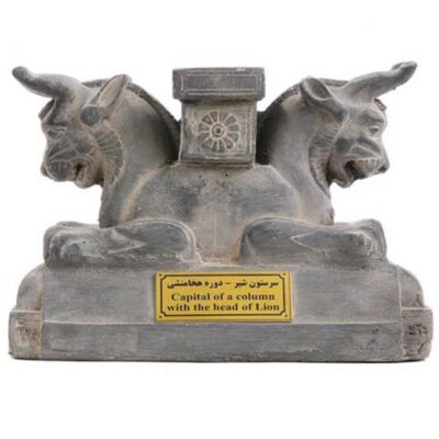 Figurine historique de Griffon : Tête de colonne de lion à cornes achéménide