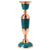 Bougeoir en cuivre persan fait à la main - Design incrusté de turquoise - Yas