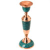 Bougeoir en cuivre persan fait à la main - Design incrusté de turquoise - Yas