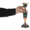 Bougeoir en cuivre persan fait à la main - Design incrusté de turquoise - Yas