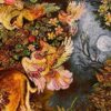 Tapis mural persan fait main de Tabriz représentant la miniature Cycle of Life