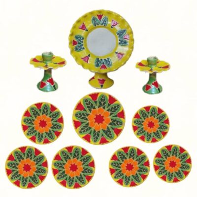 Set Haft-sin en céramique pour Nowruz, le Nouvel An persan Yellow