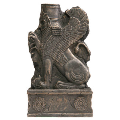 Figurine historique de Griffon : Lion achéménide à cornes avec tête humaine