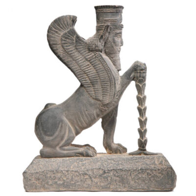 Figurine historique de Gopaitioshah : Lion ailé iranien avec tête humaine