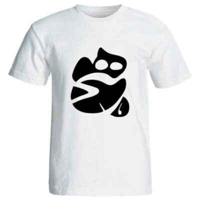 T-shirt Blanc en Coton Persan Modèle Hich — Art Élégant de Calligraphie Hich
