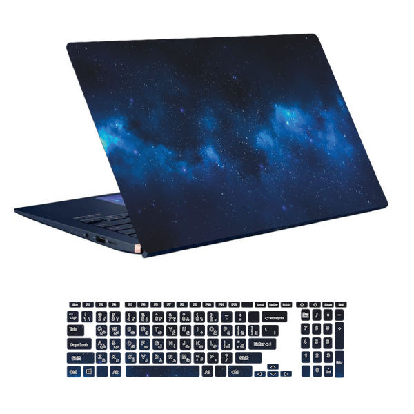 Autocollants pour ordinateur portable et clavier modèle Ciel nocturne