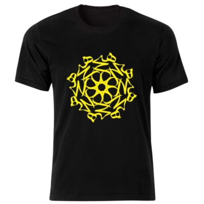 T-shirt en coton noir persan Modèle Ronde Hich