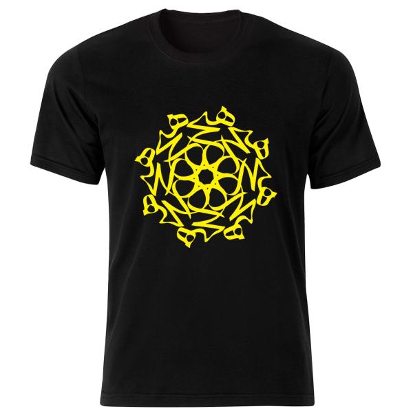 T-shirt en coton noir persan Modèle Ronde Hich