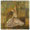 Peinture d'art soufi originale – Huile sur toile, danse Sama par Fatemeh Sheikh