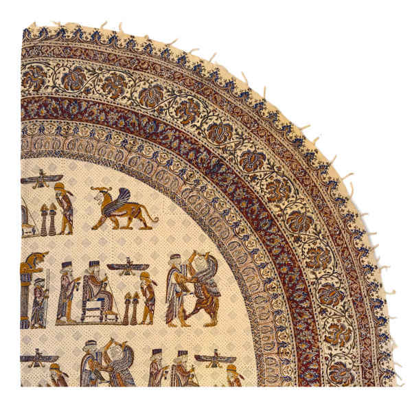 Nappe Persane : Impressions Traditionnelles Kalamkari d'Isfahan Takht-e Jamshid