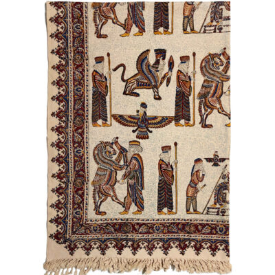 Nappe Persane : Impressions Traditionnelles Kalamkari d’Isfahan Takht-e Jamshid