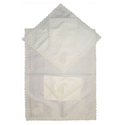 Tapis de prière en Termeh persan de luxe, Sajada blanc islamique