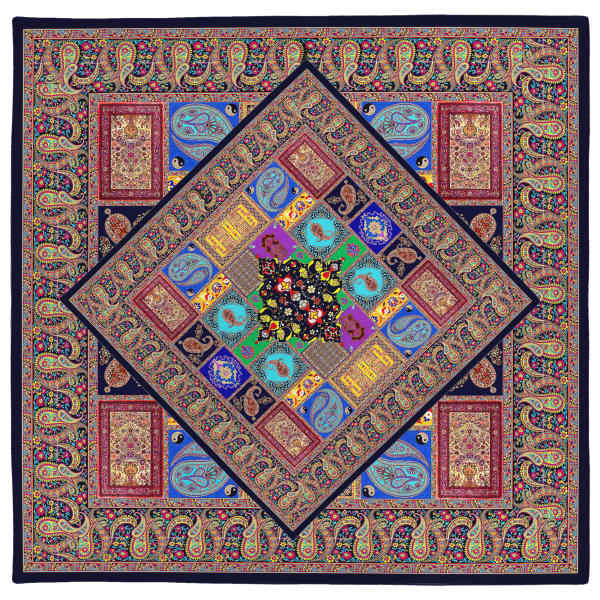 Tapis de prière de voyage pour musulman taille poche et portable Motif Paisley