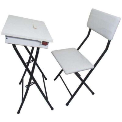 Ensemble de Chaise Empilable et Table de Prière pour Salah et Musulmans – Blanc
