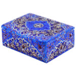 Boîte à bijoux en os fabriquée à la main avec motif Tazhib d’inspiration persane