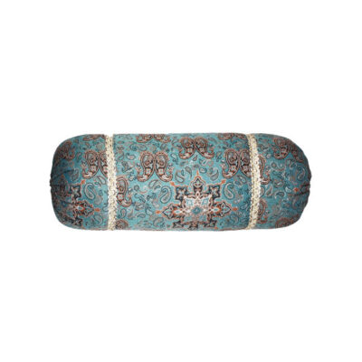 Traversin Cylindrique Traditionnel Persan avec Tissu Élégant Termeh Bote Jeghe (x2)